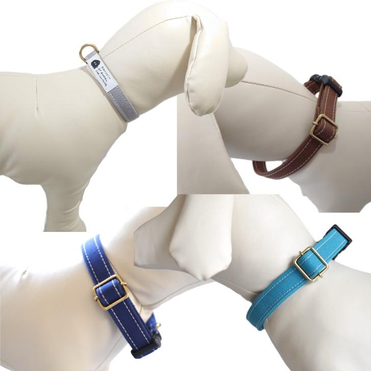 首輪 小型犬 M 肌に優しいコットン100％ 倉敷製帆布 コバルト ブラウン グレ ー ネイビー シンプル  かわいい おしゃれ 日本製 安心 安全 プレゼント 誕生日 犬 |  | 07