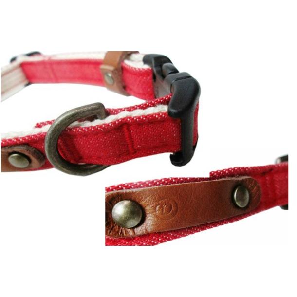 犬 首輪 岡山デニム 小型犬 デニムドッグカラー  日本製  インディゴブルー レッド デニム おしゃれ  araiyan プレゼント 誕生日 |  | 07