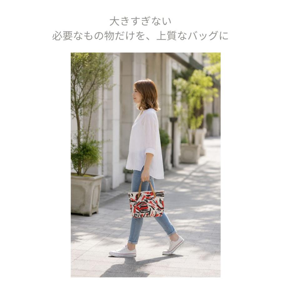 トートバッグ レディース 小さめ 日本製 倉敷製帆布 総裏地付き 自立 ヌメ革ハンドル 京都手捺染 花柄 MOOD 手提げバッグ おしゃれ 軽量 | 倉敷帆布 | 01