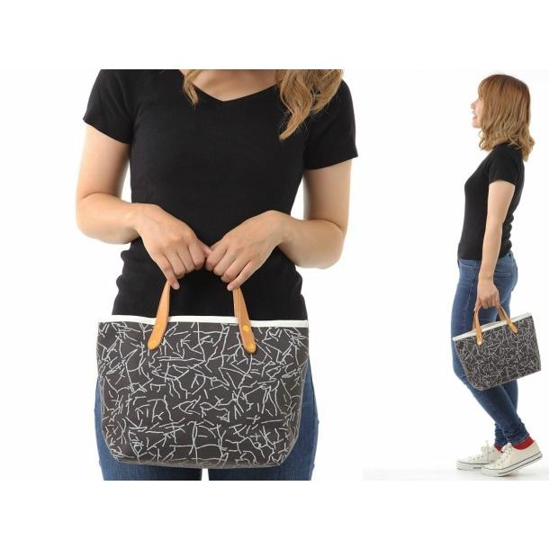 トートバッグ レディース 手提げ 小さめ 総裏地 倉敷帆布 キャンバス 日本製 チャコールグレー 持ち手ヌメ革 誕生日 ギフトプレゼント | 倉敷帆布 | 07
