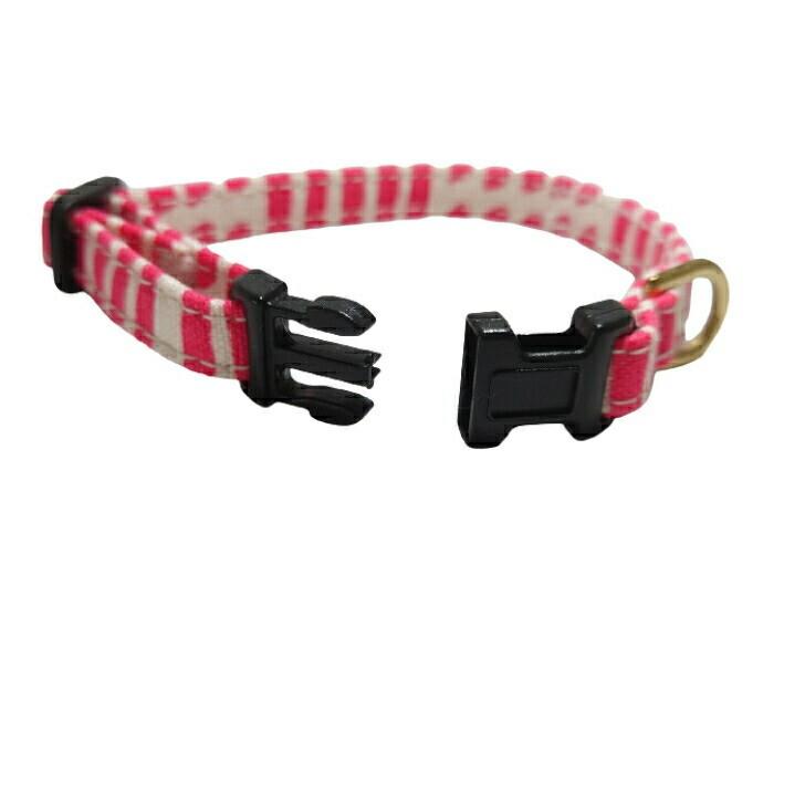 首輪 小型犬 超小型犬 S ストライプ 倉敷製帆布 ネイビー グレー ピンク 丈夫 おしゃれ かわいい 日本製 高品質 プレゼント 誕生日 |  | 05