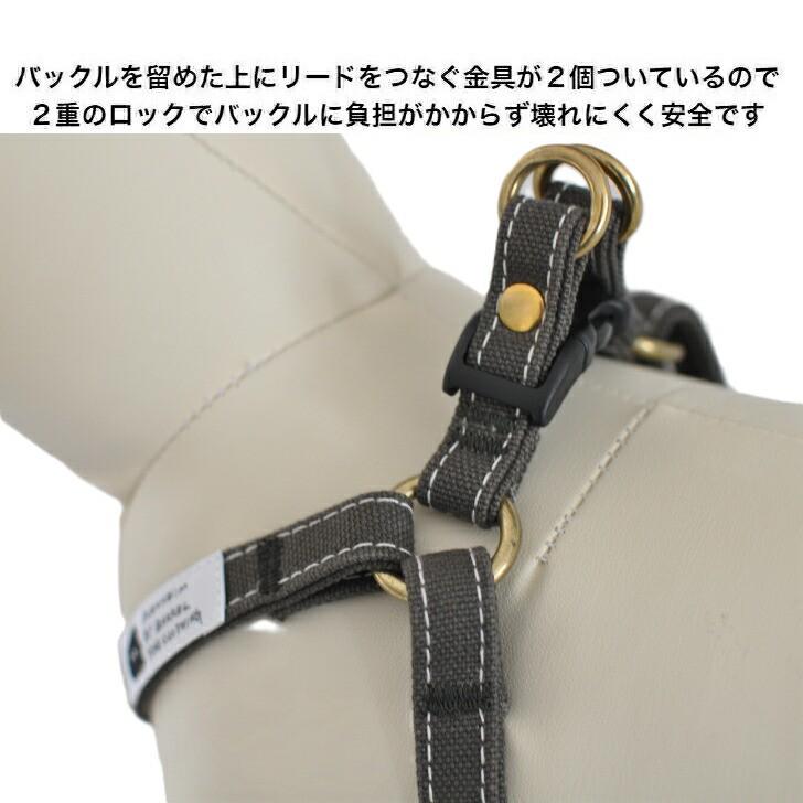 犬 ハーネス 中型犬 胴輪 丈夫 L オリーブ ボルドー 倉敷帆布 犬用