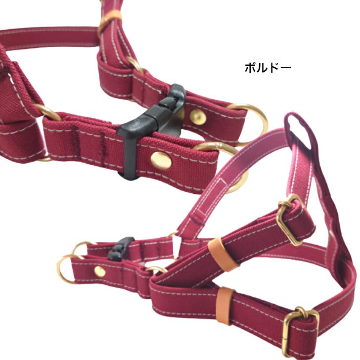 ハーネス 犬 胴輪 中型犬 フレンチブルドッグ 幅広タイプ 丈夫 首に優しい ベージュ オリーブ ボルドー おしゃれ 倉敷帆布 日本製 |  | 11
