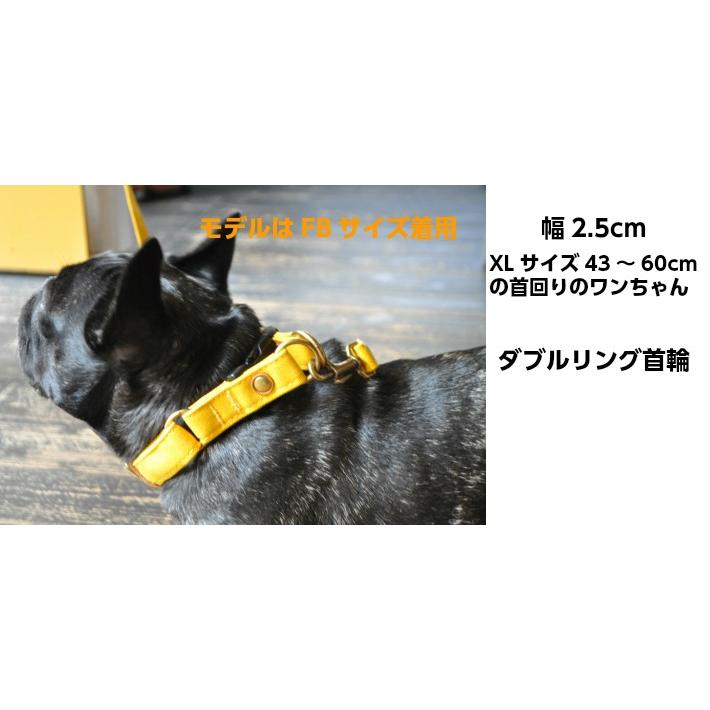 Xl 大型犬 犬の首輪 倉敷帆布 日本製 手作り 帆布 カラ キャンバス ダブルリング首輪 幅25mm 首回り43 60cm 個性的 Xl Dr1 Brindleブリンドル Yahoo 店 通販 Yahoo ショッピング