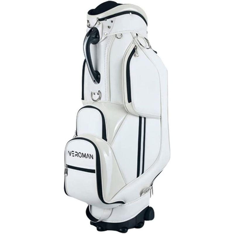 VeroMan ゴルフ キャディバッグ キャスター付き セルフスタンド クラブケース PU レザー フードカバー付き 13クラブ 防水 大容 VeroMan ゴルフ キャディバッグ キャスター付き セルフスタンド クラブケース PU レザー フードカバー付き 13クラブ 防水 サイズ
