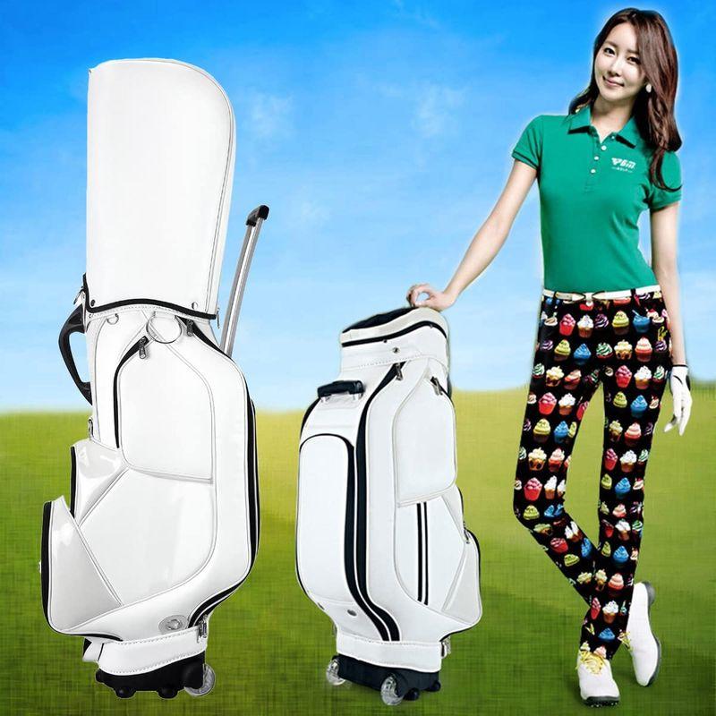 VeroMan ゴルフ キャディバッグ キャスター付き セルフスタンド クラブケース PU レザー フードカバー付き 13クラブ 防水 大容 VeroMan ゴルフ キャディバッグ キャスター付き セルフスタンド クラブケース PU レザー フードカバー付き 13クラブ 防水 サイズ