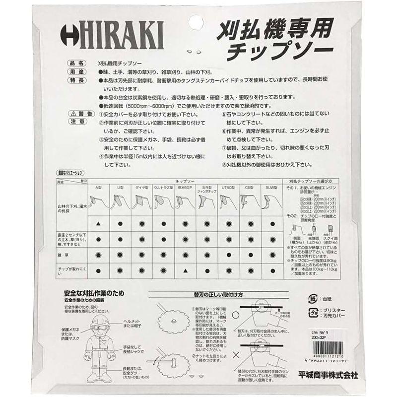 HIRAKI　(10枚セット)　刈払機用　230×32P　R型　チップソー