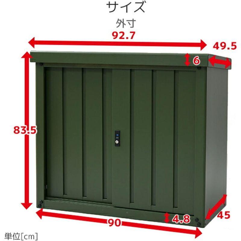 山善　YAMAZEN　ガーデンマスター　物置　おしゃれ　DSSB-098　大型　(幅90奥行45高さ84)　屋外　ブラック