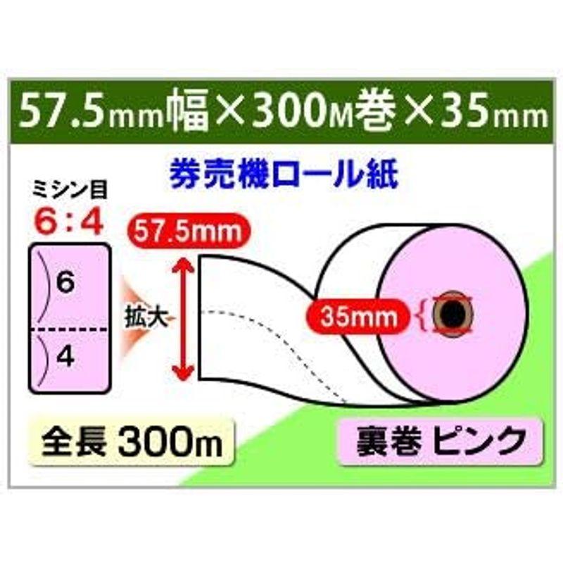 mita　KA-Σ2シリーズ(KA-Σ264NNF・KA-Σ264KNF・KA-Σ264VNF)　対応　汎用　裏巻　券売機用ロール紙　ピンク