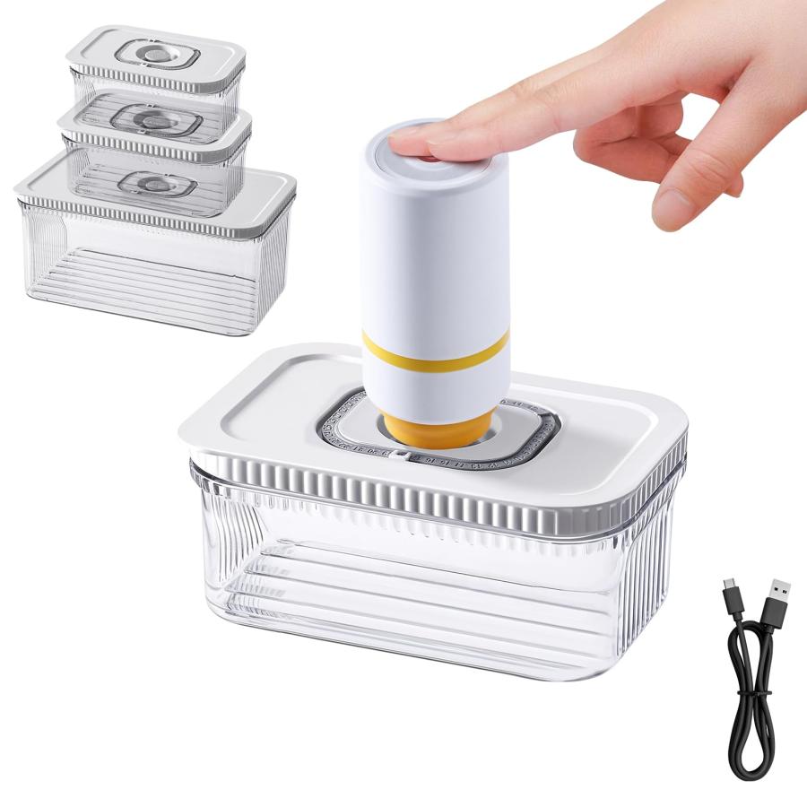 Packlyx 真空保存容器 自動真空 保存容器 0.7L ABS食品級素材 BPA