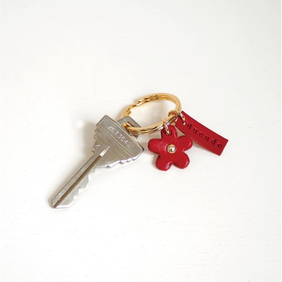 DUENDE（デュエンデ） 花型 キーチャーム キーホルダー 栃木レザー