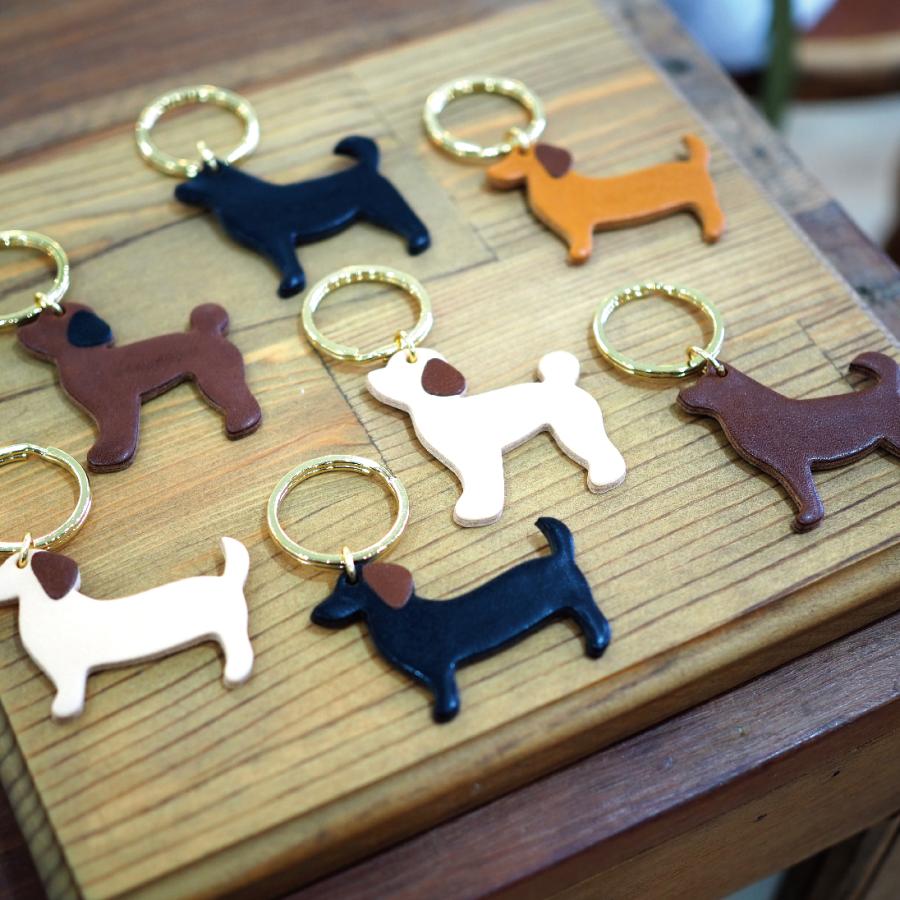 犬型キーホルダー いぬ型 本革 日本製 : 革雑貨のお店 ブリストル