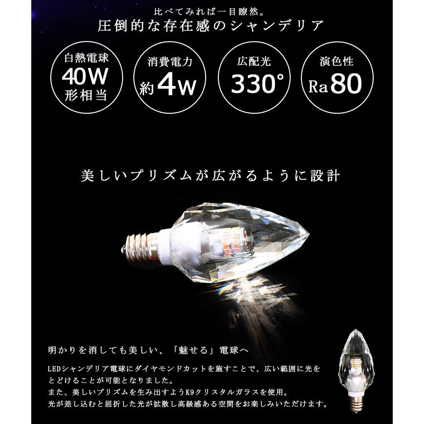 Beamtec（ビームテック） LED シャンデリア 電球 クリスタル E12