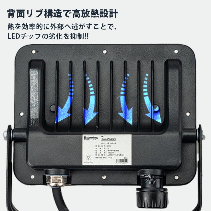 LED投光器 ダクトレール スポットライト 電球色 昼光色 黒 白 30W IP65 屋内 屋外 防塵 耐塵 防水 LEW030DRII ビームテック | Beamtec | 11