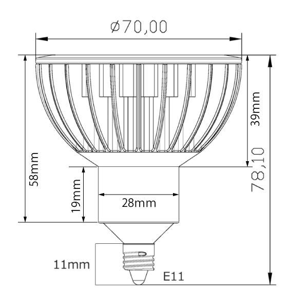 訳あり LED 電球 スポットライト 100W型相当 φ70 E11 口金 狭角タイプ 14W 狭角 15度 LED 電球 LS7911A LED 電球色 2700K LS7911Y 昼白色 5000K | Beamtec | 04