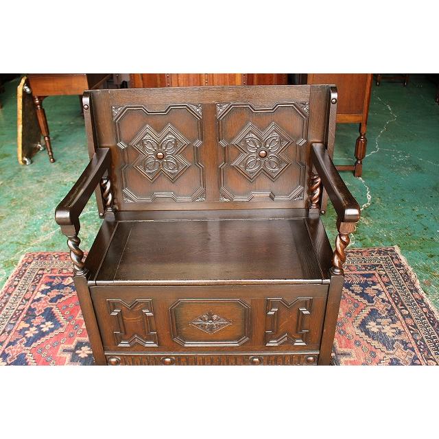 イギリスアンティーク家具 モンクスベンチ ベンチ テーブル 教会