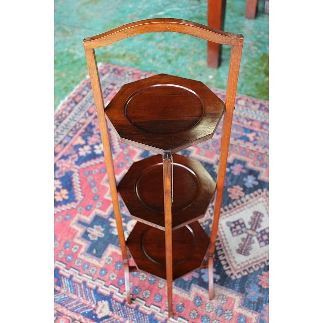 イギリス　アンティーク　ケーキスタンド　アフタヌーンティー　折りたたみ式 イギリスアンティーク家具 折りたたみ/ケーキスタンド