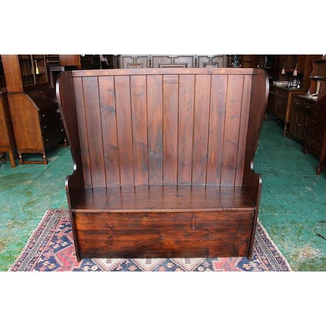 ⑤【j +】【幅220cm】イギリス購入♪チャーチベンチ※8台購入条件価格 イギリスから届いたアンティークの長椅子、オールドパイン材の