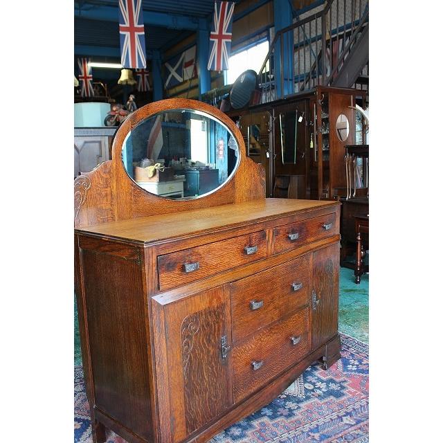イギリスアンティーク家具 ミラーバックサイドボード カップボード 