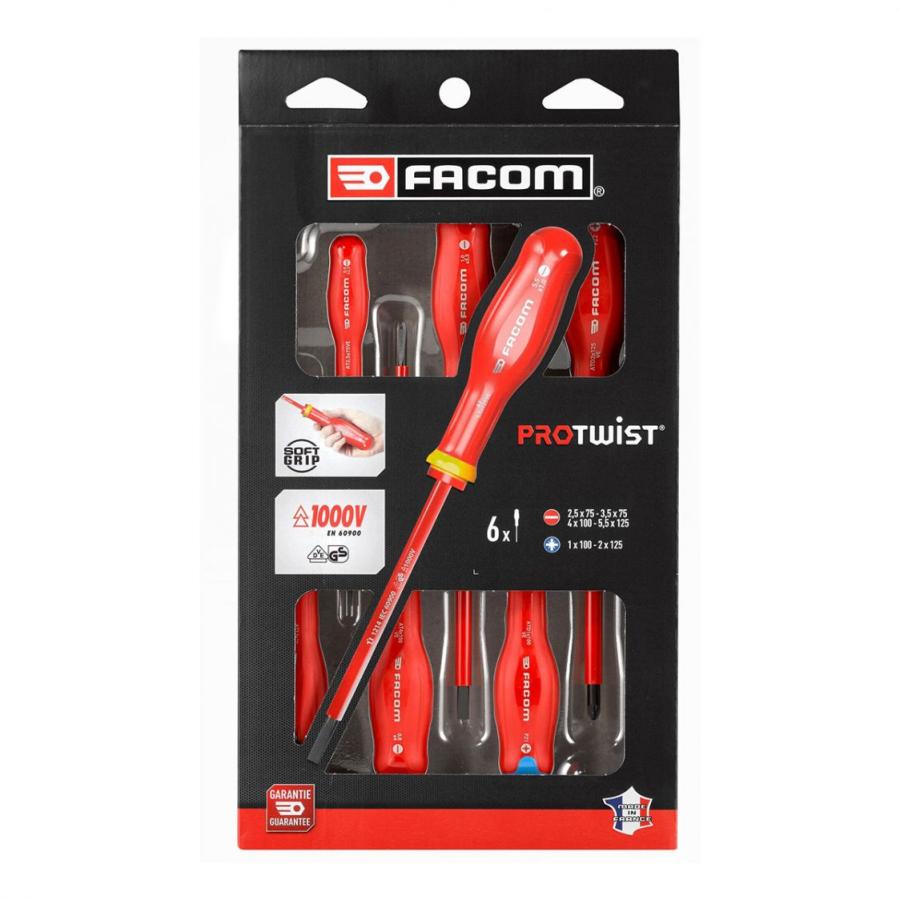 Facom-ATDVE.J6PB ドライバーセット 1000V 6pc 絶縁工具 : facom Facom-ATDVE.J6PB ドライバーセット 1000V 6pc 絶縁工具 : facom