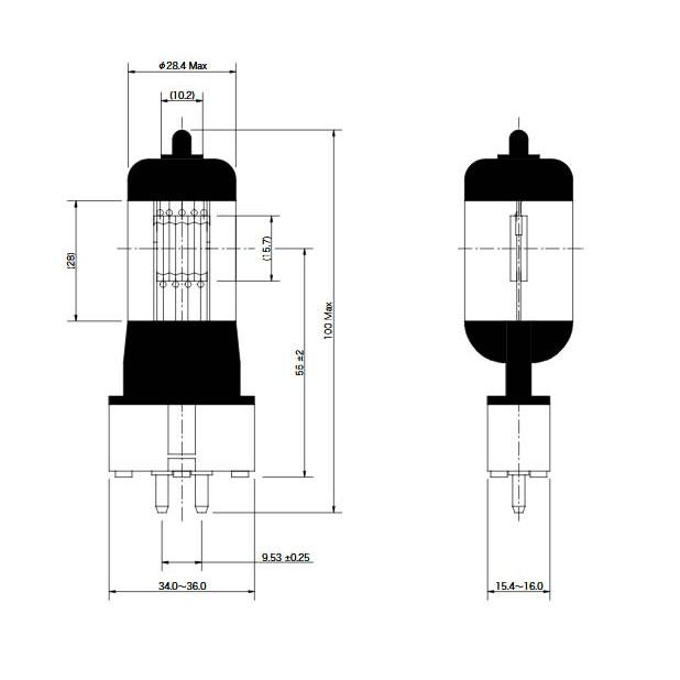 JP100V1000WC/BP　松村電機製　ハロゲンランプ　GYX9.5口金 3200K