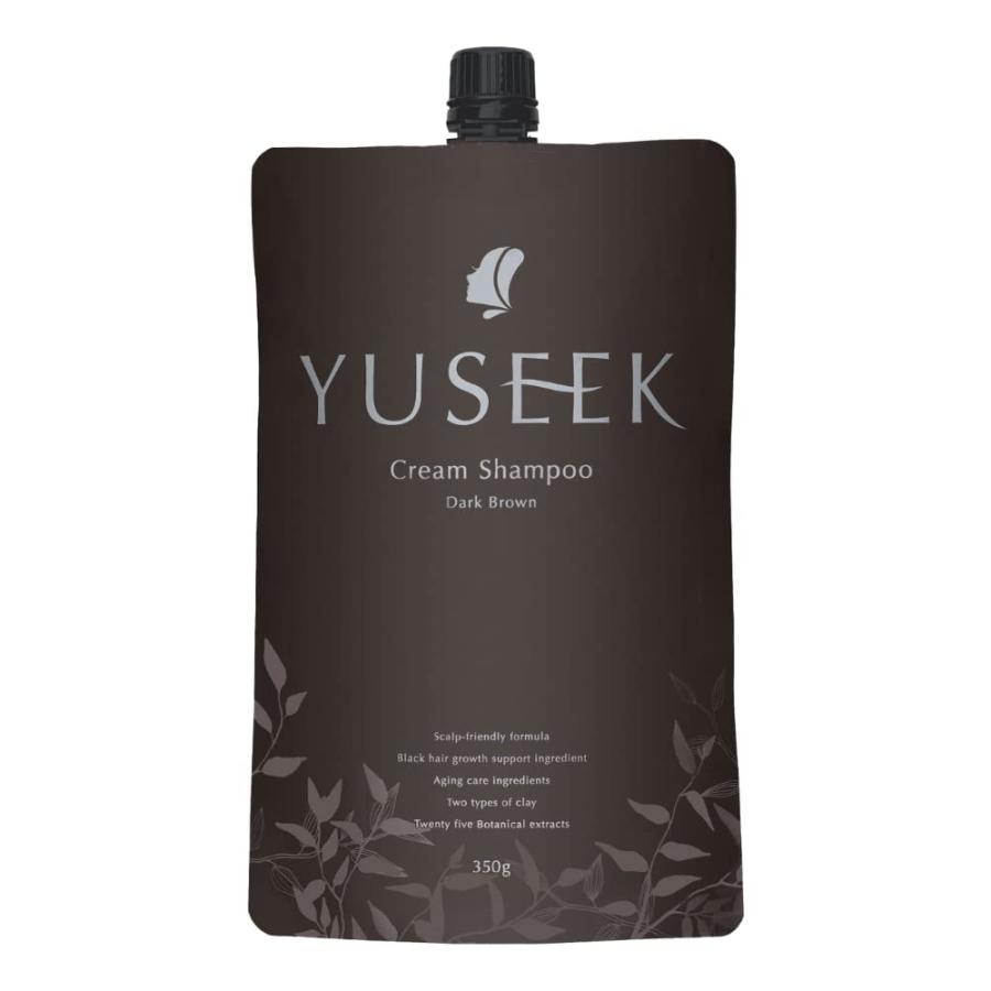 YUSEEK クリームシャンプー ダークブラウン 350g 2個セット コーム付