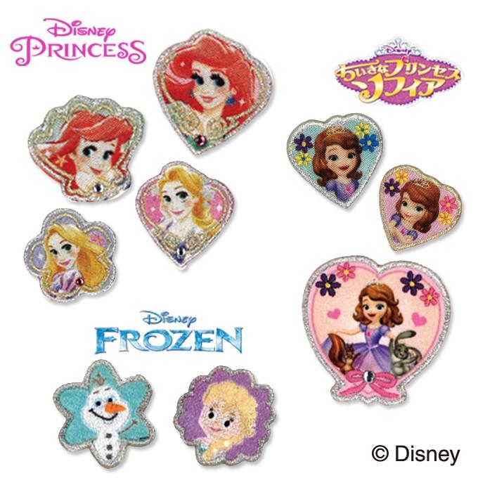 Disney（ディズニー） ワッペン プリンセス キラキラ 小 アイロン
