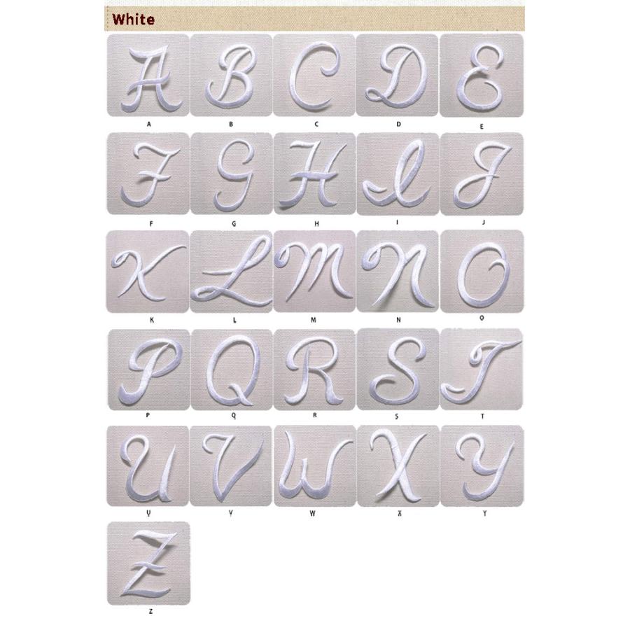 ブロドリー 文字ワッペン アルファベット 筆記体 大 O〜Z 1枚 名前