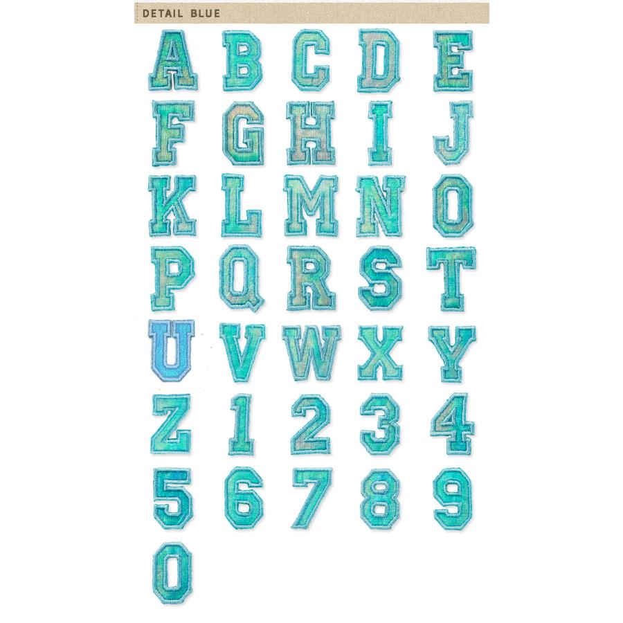 ブロドリー 文字ワッペン アルファベット 小 スポーツ T〜Z 数字 名前