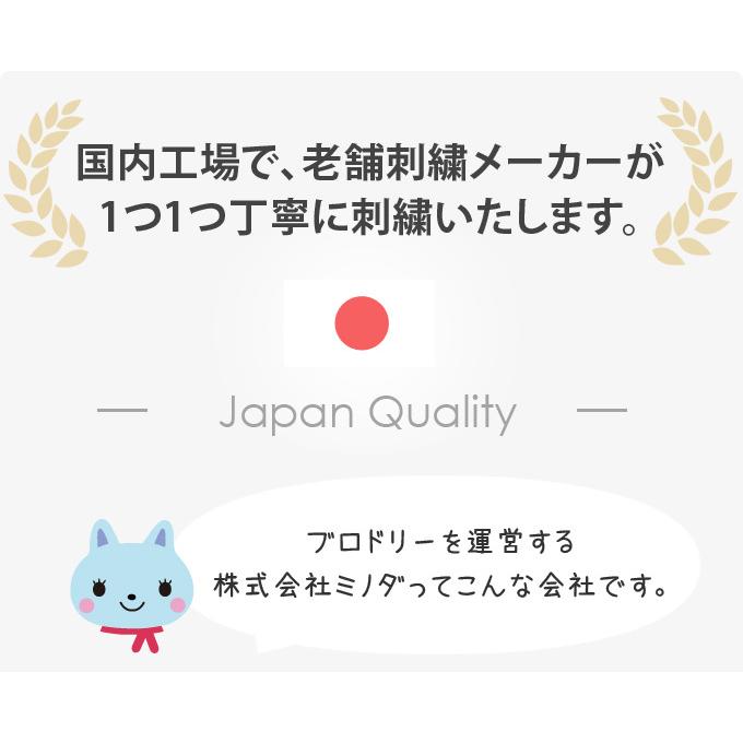 ブロドリー お名前ワッペン 長方形 ブルー系 同柄3枚 ネームワッペン