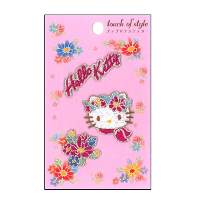 刺繍 デコシール ハローキティ ガーデン サンリオ キャラ マーク  