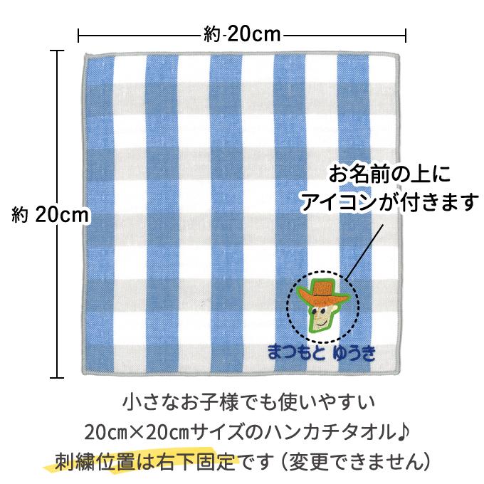 PIXAR 名入れ 刺繍 ハンカチタオル ピクサー 3枚 名前 子供 男の子