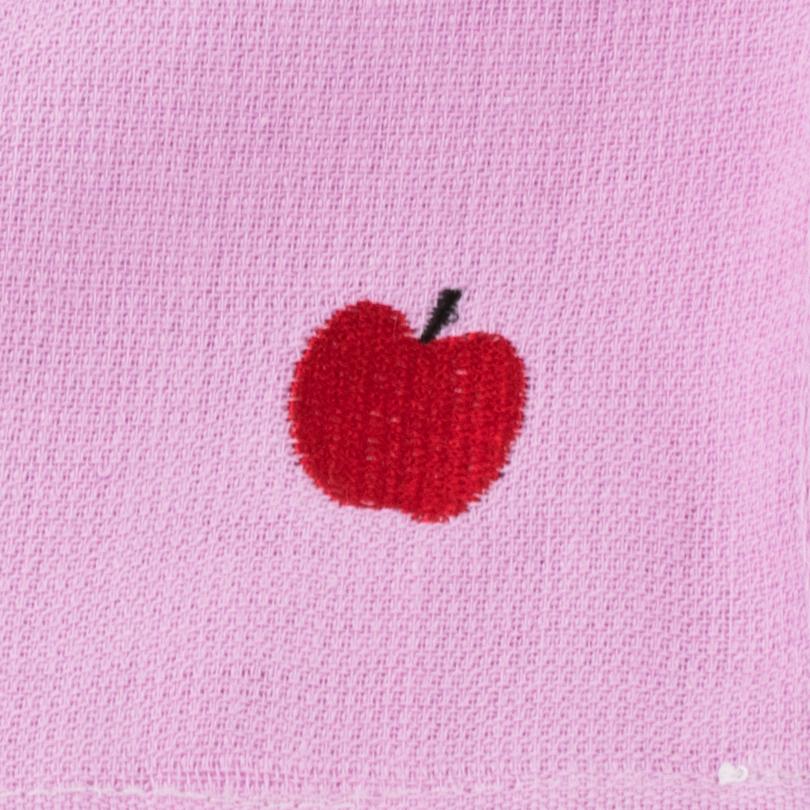 【111】8重ガーゼ ミニフェイスタオル　刺繍ガーゼ　うさぎRED　ハンドタオル ハンドタオル 1枚 ループ付きガーゼはんかち ガーゼタオル 日本製 泉州