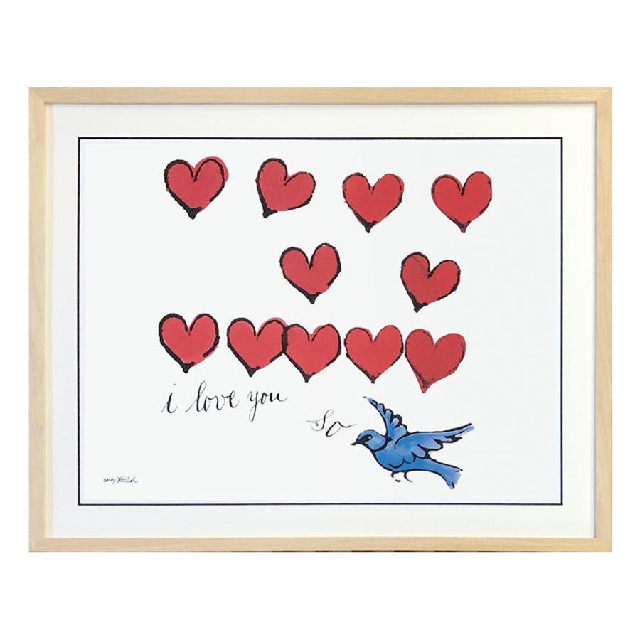 額縁付き アートポスター アンディ・ウォーホル I LOVE YOU SO, C