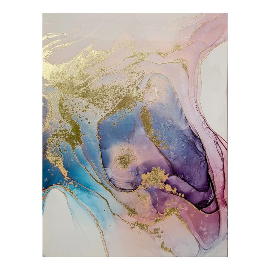 絵画 Luce キャンバスアートLuce ルーチェ mixture of blue and purple paints