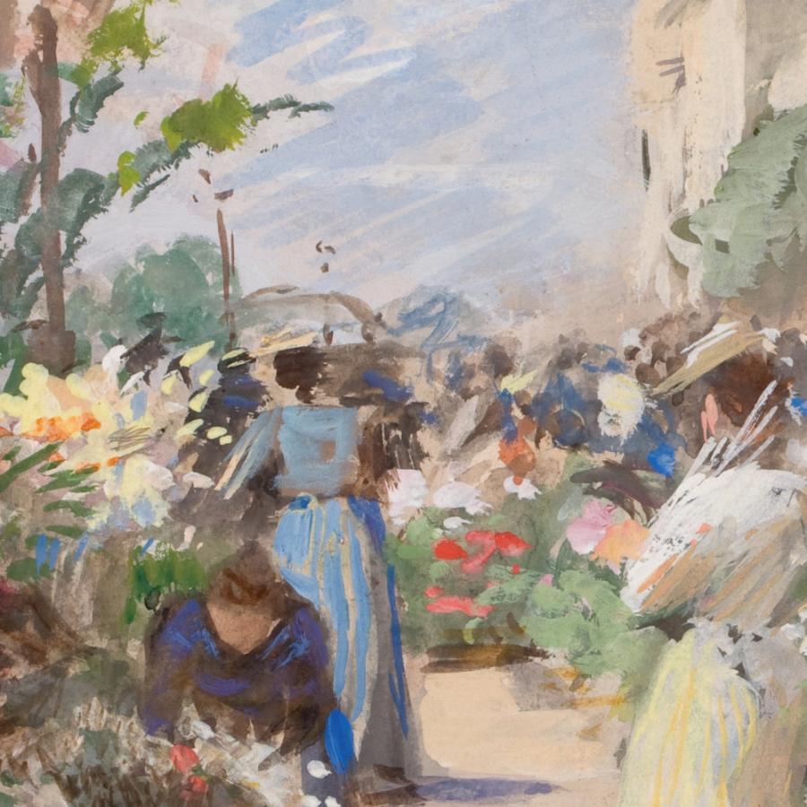 アートポスター ヴィクトール・ジルベール フラワーマーケット 花 絵画