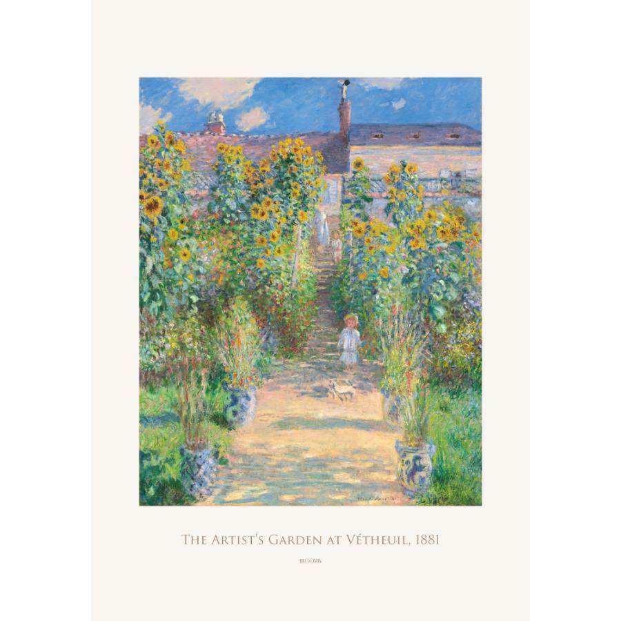 アートポスター ヴェトゥイユのモネの庭 ひまわり 夏 絵画 風景画 植物 花 キャンバスパネル アートパネル インテリア おしゃれ 特大 AP221｜broomin｜05