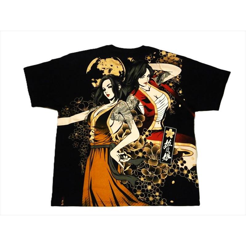 絡繰魂 【3Lサイズ】抜刀娘 バットウムスメ 半袖Tシャツ 1258-4270 和 