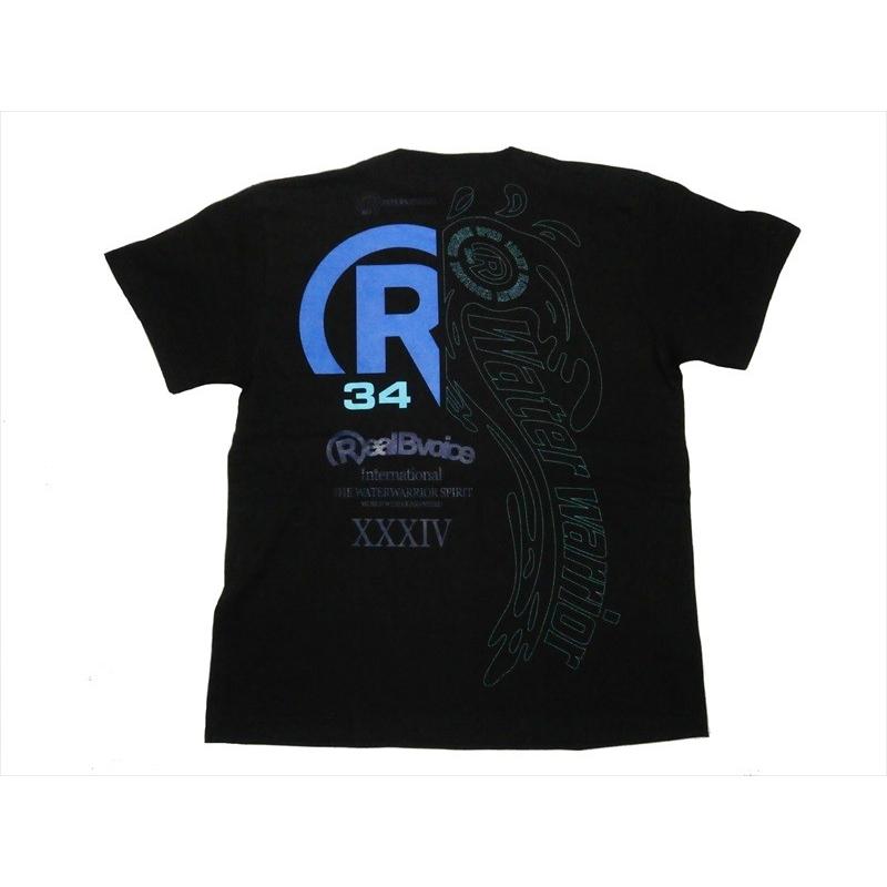 REAL B VOICE/リアルビーボイス サーフ半袖Ｔシャツ17SSM05 「XXXIV」ラバープリント Ｔシャツ ブラック×ブルー｜bros-clothing｜03