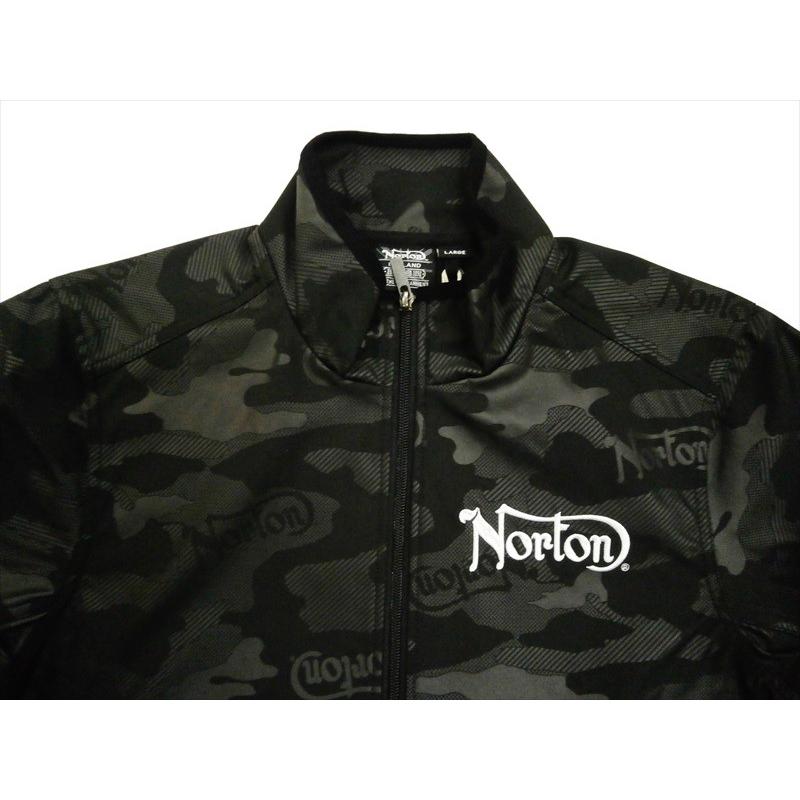 Norton ノートン ジャケット 193N1305 Nortonロゴ 防風 カモ 総柄 スタンド ジャケット ブラック｜bros-clothing｜04