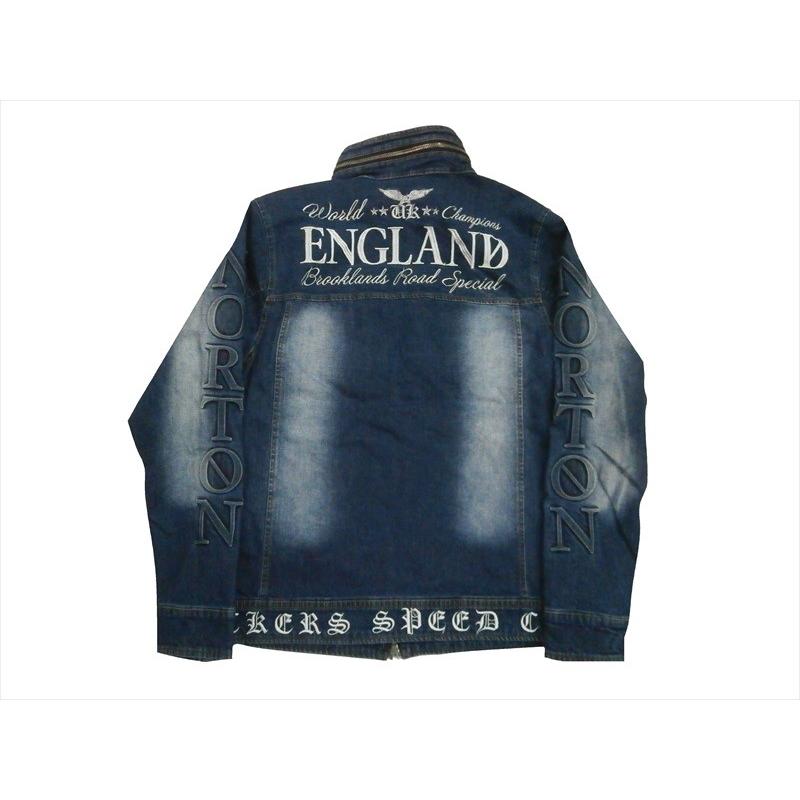 ノートンライダースジャケットストレッチデニム袖エンボス加工インディゴM