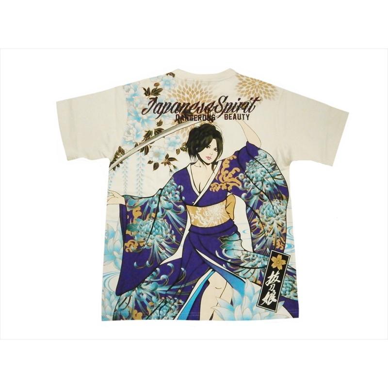 抜刀娘 バットウムスメ 絡繰魂 半袖Tシャツ 222011 和柄 刺繍＆抜染