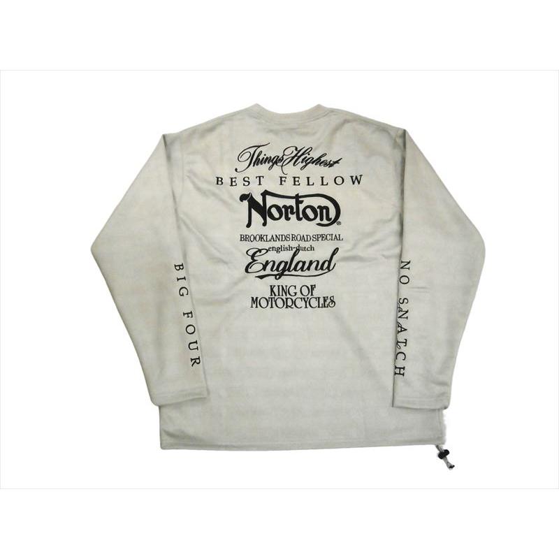 ノートン Norton 長袖Tシャツ 223N1109 ロゴ刺繍 フェイクスウェード  