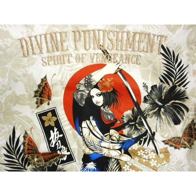 Seal限定商品 抜刀娘 絡繰魂 凛アロハ 刺繍 和柄tシャツ 半袖 送料無料 値引きする Mergelyan Am