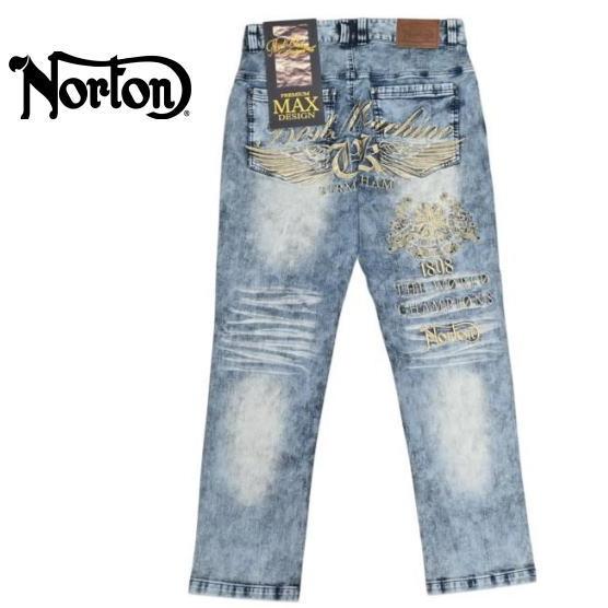 ノートン（NORTON） ジーンズ 262N1801 ストレッチ ケミカル 刺繍 MAX 