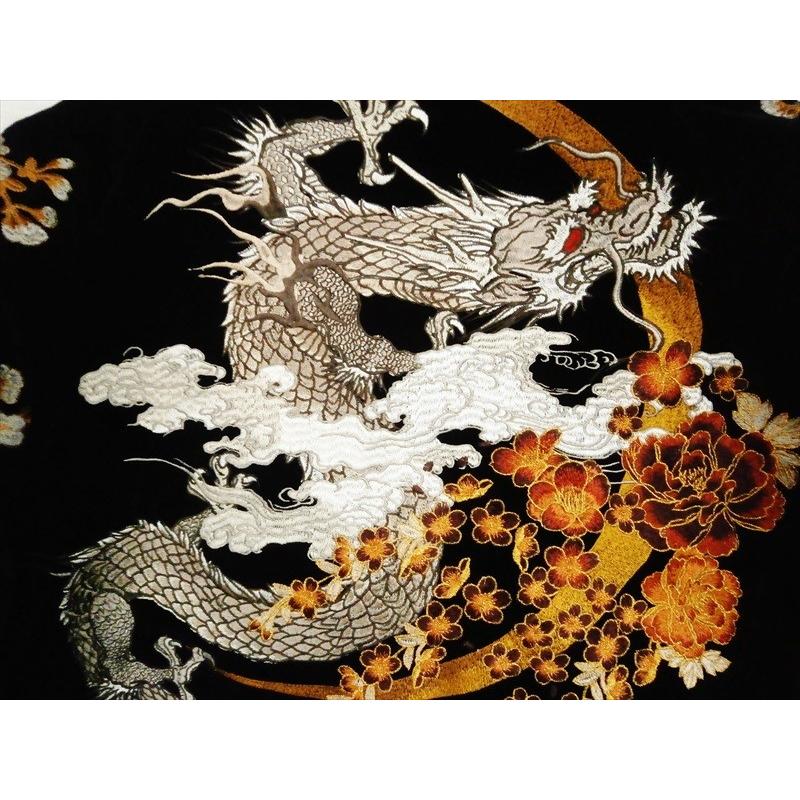 絡繰魂 別珍スカジャン 284025 和柄総刺繍 龍神 ベロア 中綿 絡繰魂 別珍スカジャン 284025 和柄総刺繍 龍神 ベロア 中綿