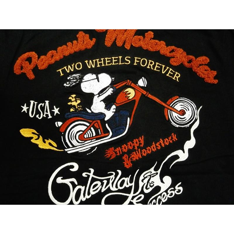 Flagstaff フラッグスタッフ Peanuts コラボ半袖tシャツ 4012 総刺繍 スヌーピー ウィーリーチョッパーバイク 半袖ｔシャツ ブラック 4012 ブロスクロージング 通販 Yahoo ショッピング
