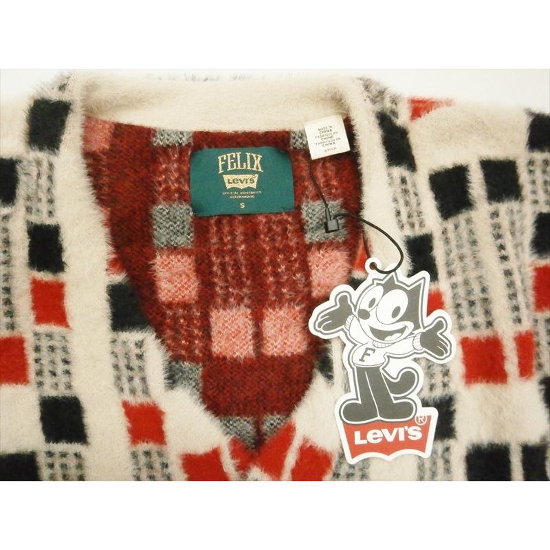 リーバイス Levi's×FELIX THE CAT ボクシー カーディガン フィリックス FELIX CHECKER PUPPET VAPOROUS GREY A12420000 オーバーサイズ｜bros-clothing｜06