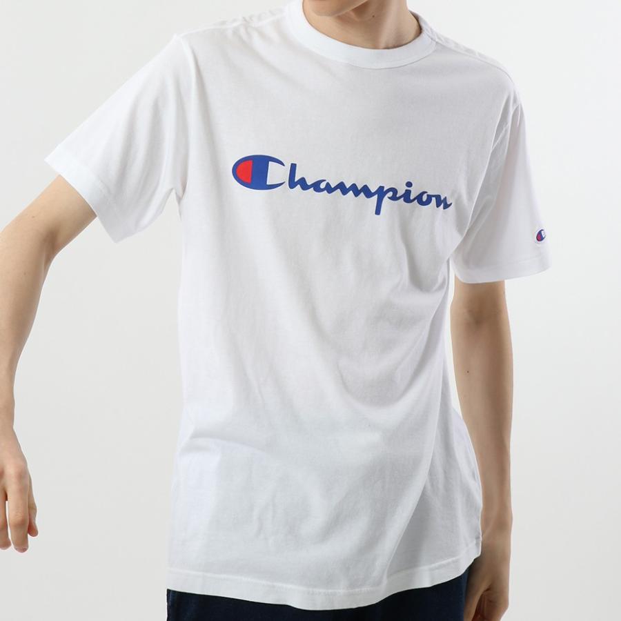 Champion チャンピオン 半袖Ｔシャツ C3-P302 ロゴプリント ベーシック 半袖Tシャツ ホワイト｜bros-clothing