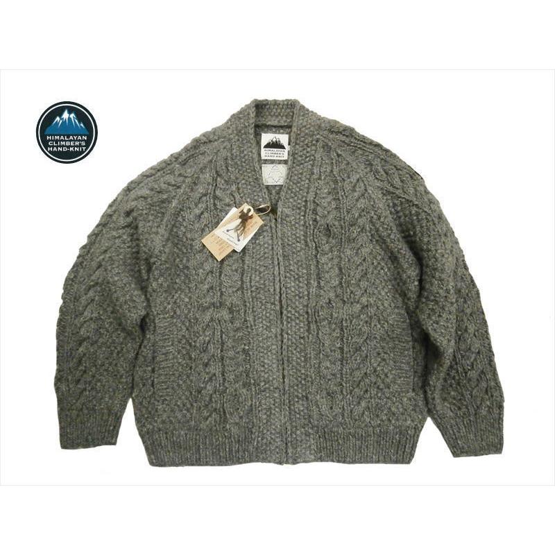 HIMALAYAN CLIMBER’S HAND-KNIT / カーディガン(厚手)/M/ウール/GRY/無地/HCK-F5 HIMALAYAN CLIMBER'S HAND-KNIT/ヒマラヤン・クライマーズ・ハンド